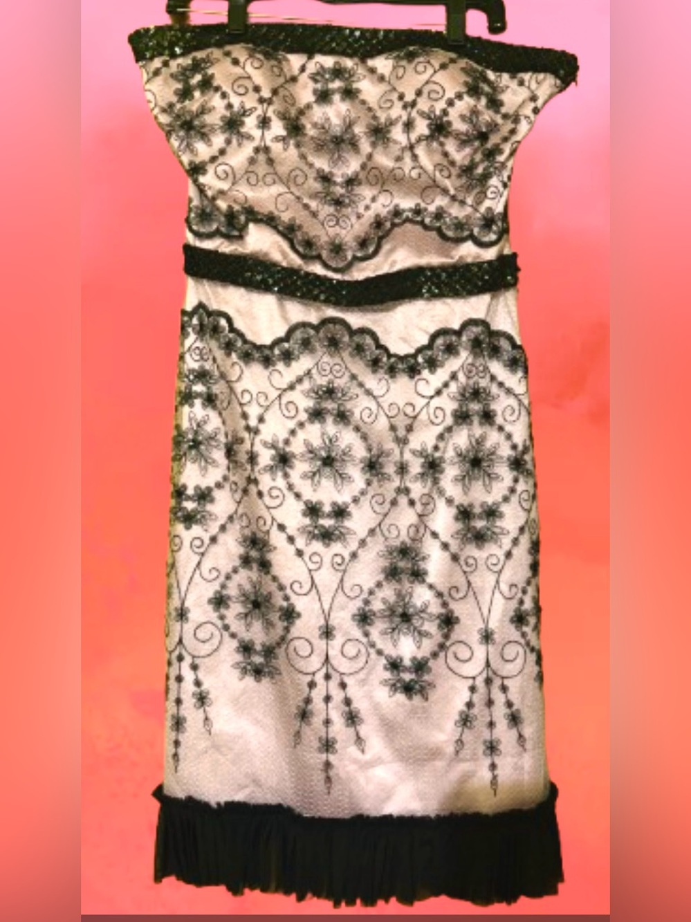 Lyndia by Lyndia Procanik black lace dress floral embroidery! Light Pink Goth
